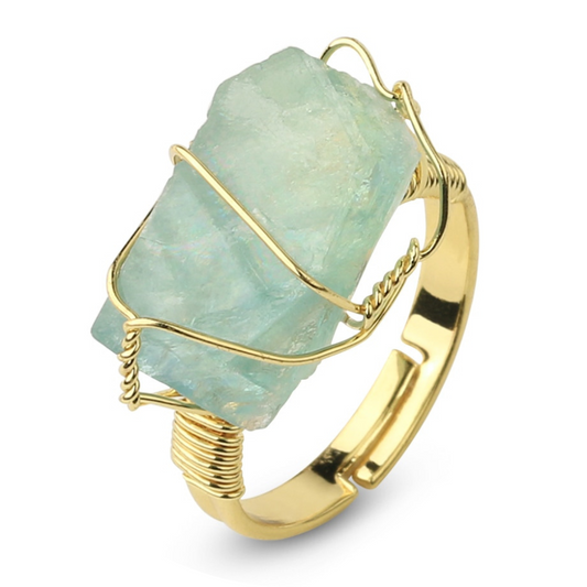 Flourite Crystal Adjustable Ring