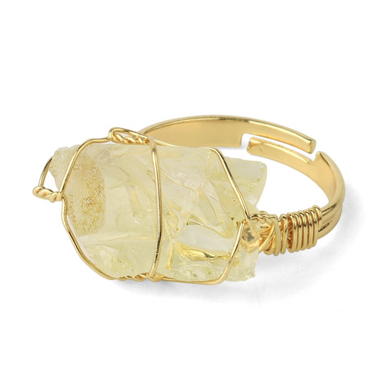 Citrine Crystal Adjustable Ring