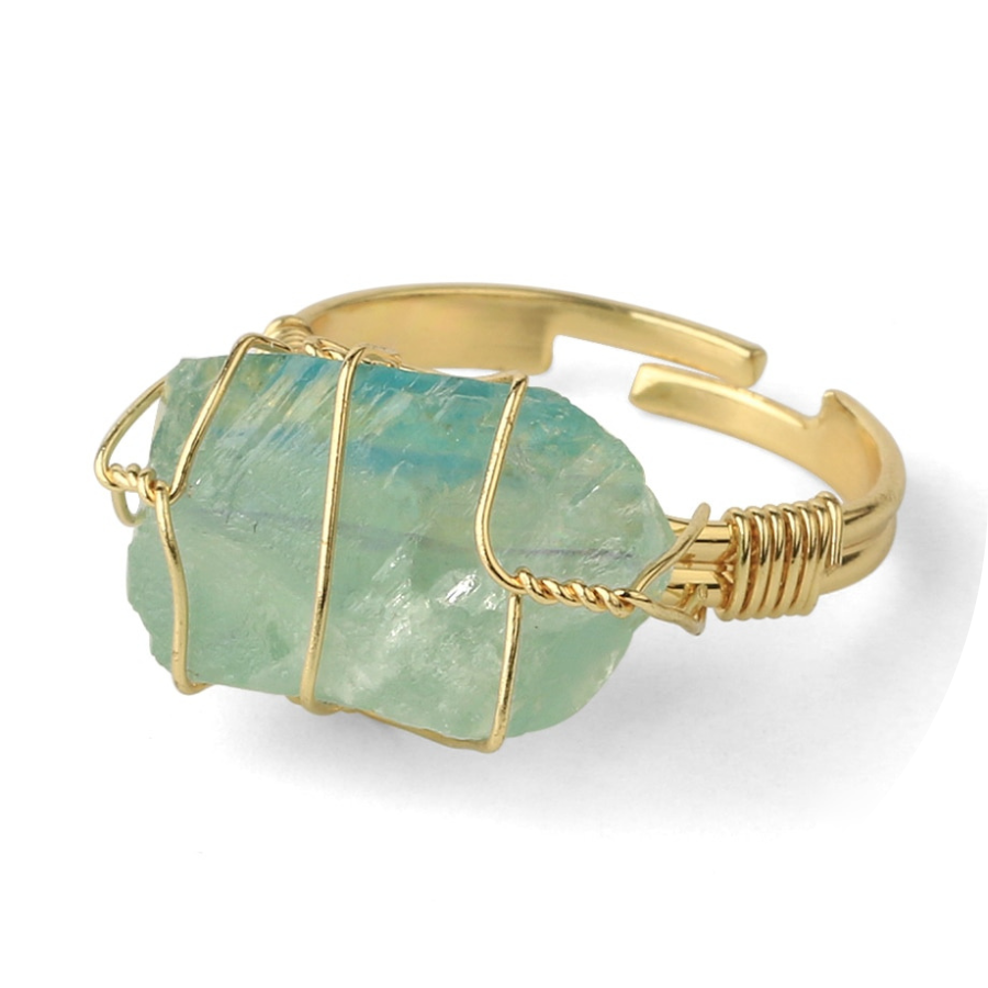 Flourite Crystal Adjustable Ring