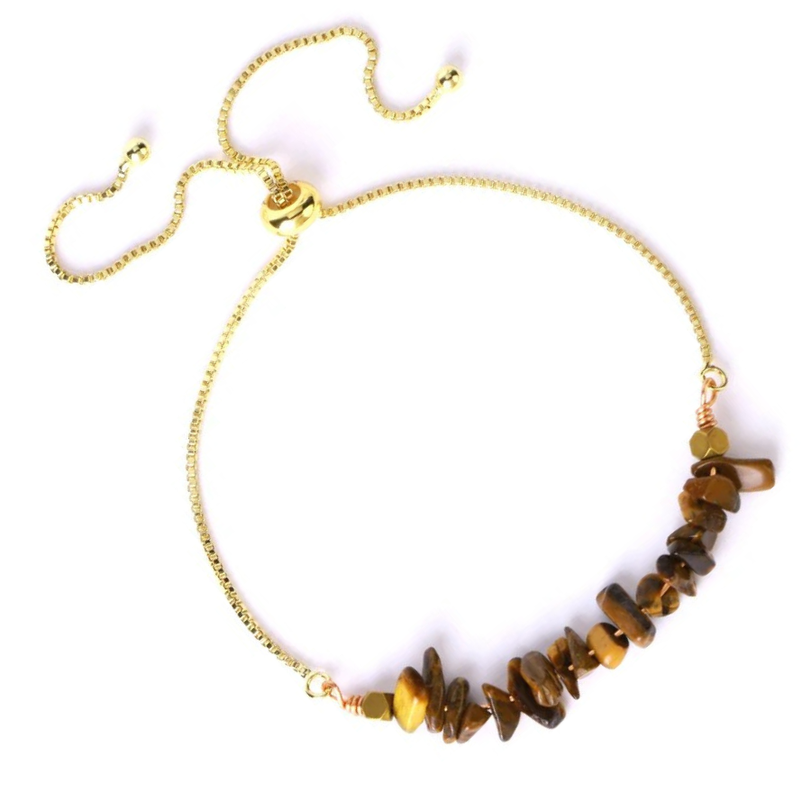 Adjustable Tiger Eye Crystal Bracelet