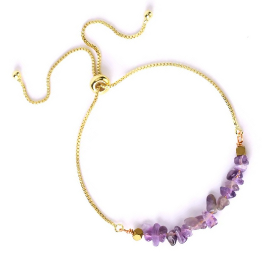 Adjustable Amethyst Crystal Bracelet