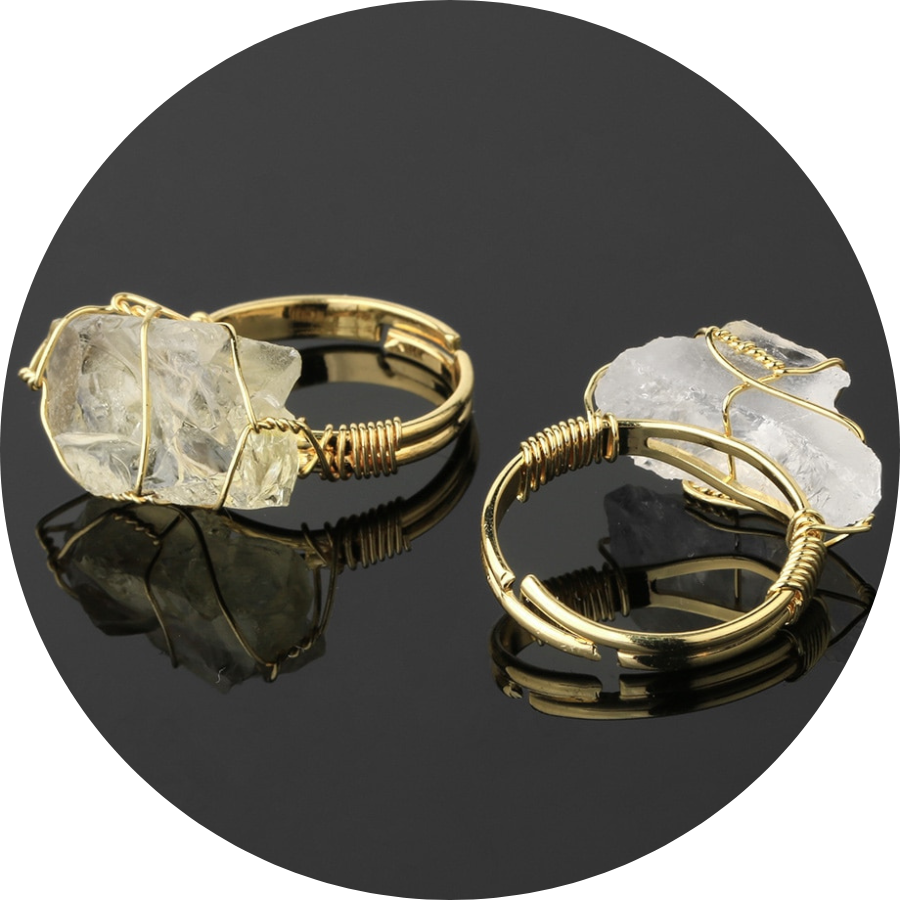 Citrine Crystal Adjustable Ring