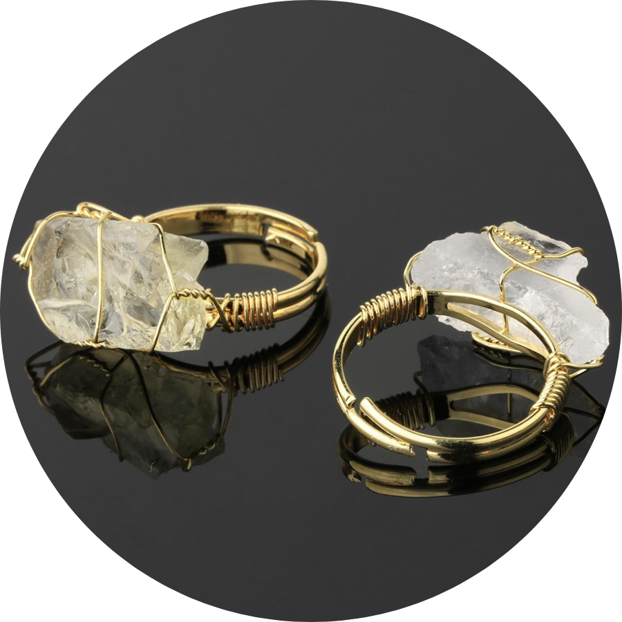 Flourite Crystal Adjustable Ring