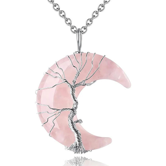 Tree of Life Rose Quartz Pendant