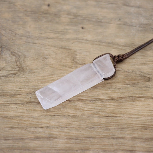 Rose Quartz Crystal Adjustable Pendant