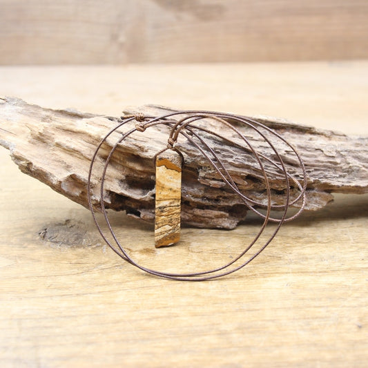 Picture Jasper Crystal Adjustable Pendant