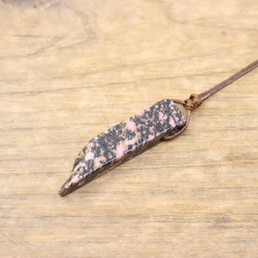 Rhodonite Crystal Adjustable Pendant